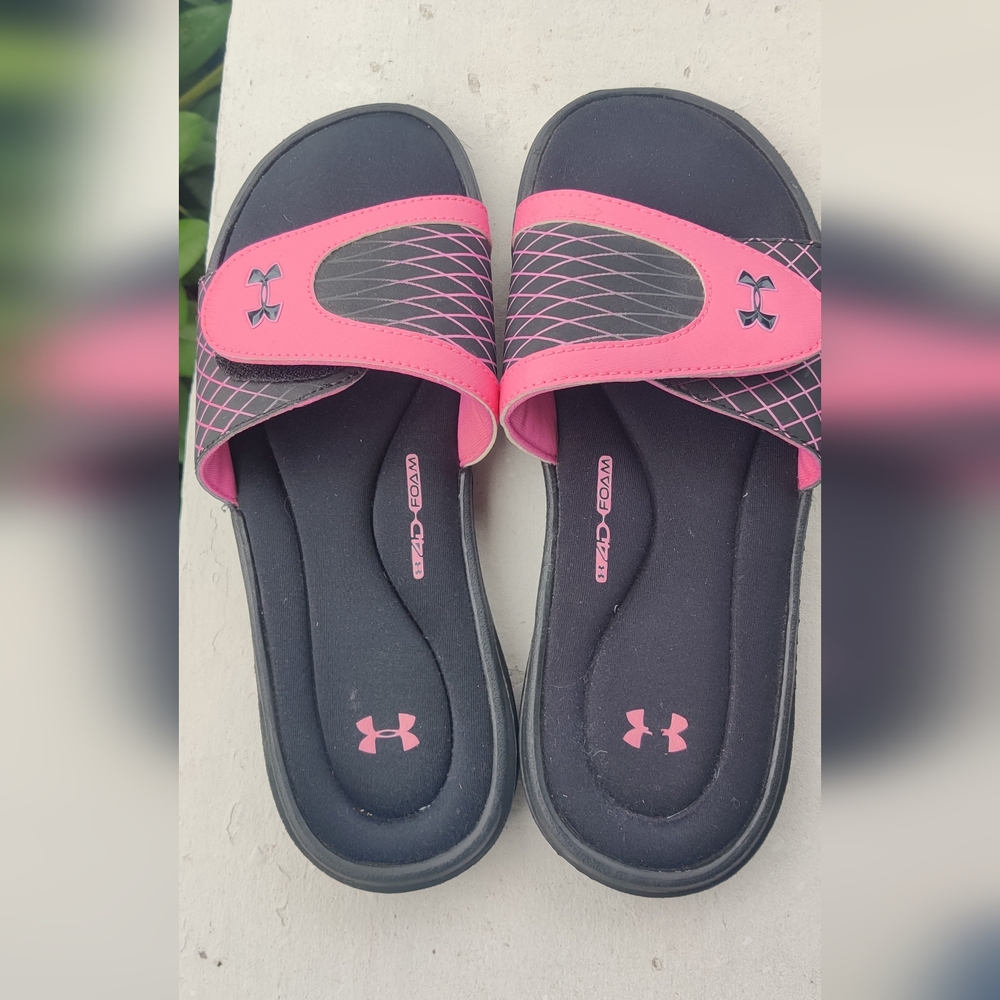 Under Armour Black and Pink Women's Sandals